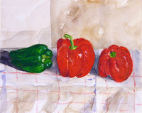Peppers watercolor 36 cm x 45 cm