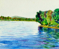 Close to shore watercolor 11.5 cm x 11.5 cm