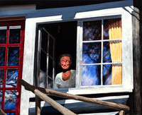 Ewa at the open window acrylic 50 cm x 60 cm