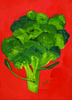 Broccoli acrylic 13 cm x 18 cm