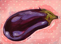 Pink eggplant acrylic 13 cm x 18 cm SOLD
