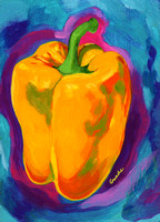 Yellow pepper acrylic 13 cm x 18 cm SOLD