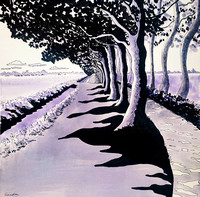 The Big Path India ink and watercolor 40 x 40 cm Le Grand Chemin encre de Chine et aquarelle