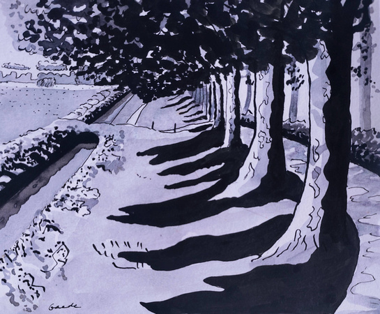 Day 3 Path/Chemin India ink, watercolor